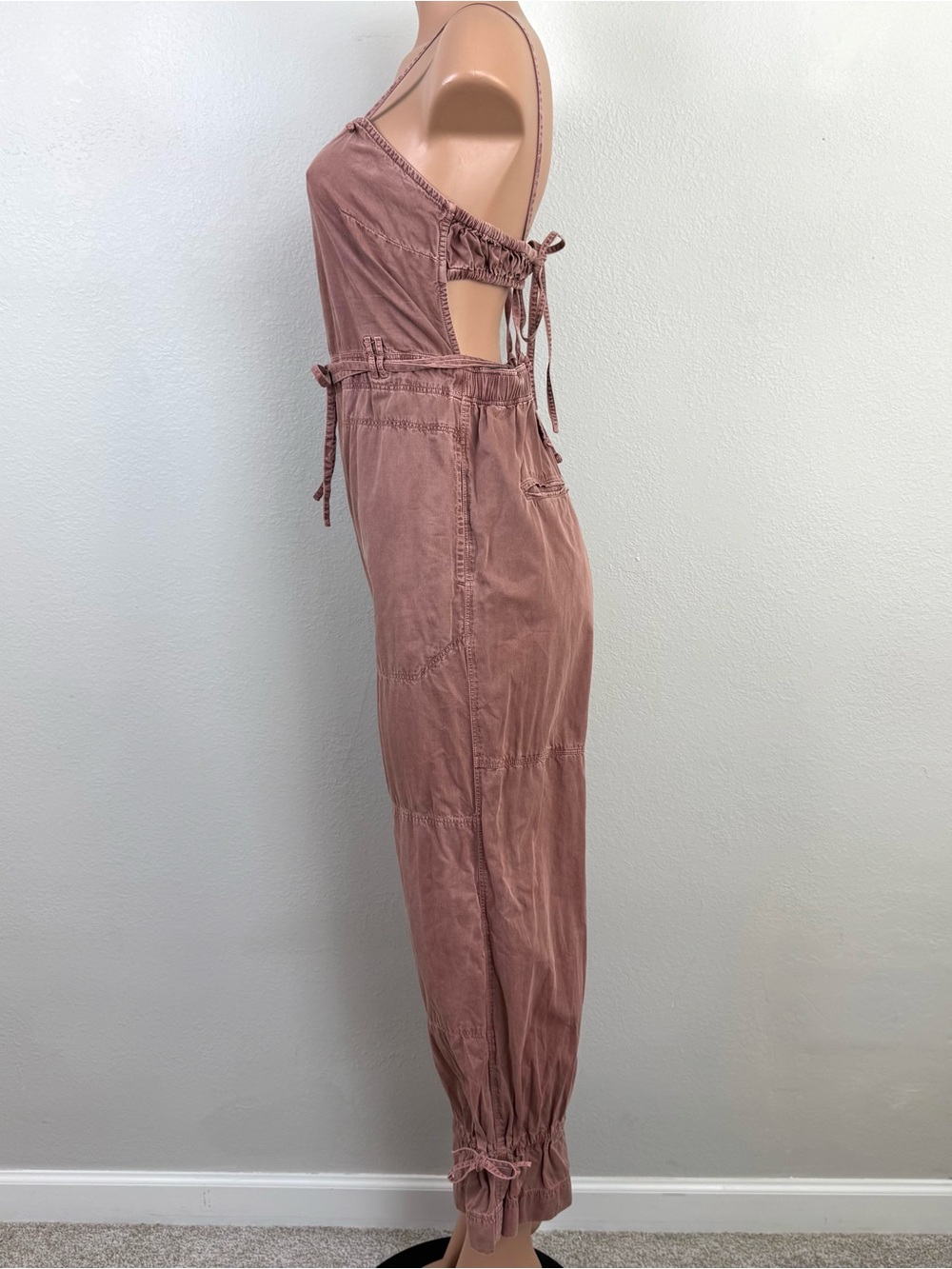 Free People Chance Of Sun One Piece Jumpsuit Strappy S Festival Boho Rust Brown - Picture 11 of 16